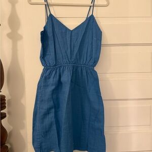J. Crew Factory Blue Spaghetti-Strap Mini Dress